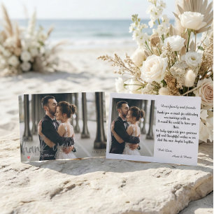 Cartão De Agradecimento Casamento Foto Script Falso Pincel
