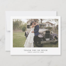 Cartão De Agradecimento Casamento Foto Simples Moderno Elegante Minimalist