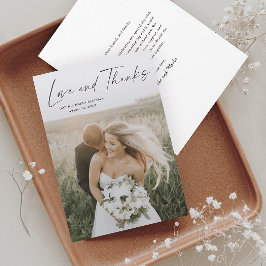Cartão De Agradecimento Casamento Foto Simples Roteiro Amor e Agradeciment
