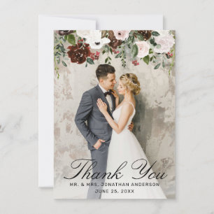 Cartão De Agradecimento Casamento Fotográfico 2 Rosa Rosa Rosa Rosa Rosa 