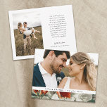 Cartão De Agradecimento Casamento Fotográfico 2 Rustic Terracotta Floral 2<br><div class="desc">Este belo obrigado de casamento que vocês cartões com fotos apresentam um rústico design floral pintado na parte inferior do cartão (flores de maçã) em vermelho, verde e branco sobre um fundo de aparência de burlap. O verso contém outro modelo de foto e mais modelos de texto para personalização adicional....</div>