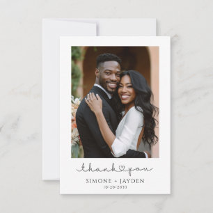 Cartão De Agradecimento Casamento Fotográfico Afro-Americano Obrigado