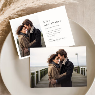Cartão De Agradecimento Casamento Fotográfico Chic Elegant 2