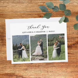 Cartão De Agradecimento Casamento Fotográfico com Roteiro Moderno