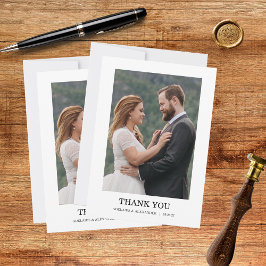 Cartão De Agradecimento Casamento Fotográfico com Roteiro Moderno
