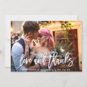 Cartão De Agradecimento Casamento Fotográfico de Obrigados de Amor com Sc