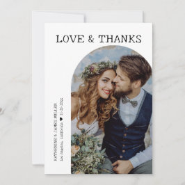 Cartão De Agradecimento Casamento Fotográfico do Arco Branco 2 com Obrigad