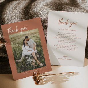 Cartão De Agradecimento Casamento Fotográfico do Deserto de Ferrugem Obrig