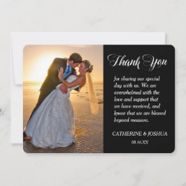 Cartão De Agradecimento Casamento Fotográfico do Dourado Coração Obrigado