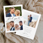 Cartão De Agradecimento Casamento Fotográfico do Modern Boho Calliographic<br><div class="desc">cartões de agradecimentos de casamento na moda moderno de caligrafia com uma foto e texto opcionais no verso. Você pode usar este cartão para um casamento,  chá de panela,  noivado,  aniversário ou qualquer evento especial. Para uma personalização mais avançada deste design,  clique no BOTÃO FERRAMENTA DESIGN AZUL.</div>