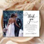 Cartão De Agradecimento Casamento Fotográfico do Script 2 de Na moda Moder<br><div class="desc">O Elegante Moderno Chic Boho Calliografia Roteiro Casou 2 Foto Cartões de agradecimentos. modelo na moda obrigado com uma foto vertical de cheio na frente com o texto "Obrigado" em uma timírica carta tipografia escrita swash tail face overlay na imagem e uma foto reversa e obrigado pré-feito que você escreve...</div>