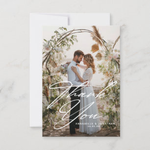 Cartão De Agradecimento Casamento Fotográfico Elegante Dois 