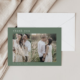 Cartão De Agradecimento Casamento Fotográfico EMELIA Flat Nature Rustic Wo