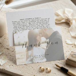 Cartão De Agradecimento Casamento Fotográfico Moderno e Elegante