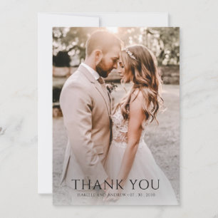 Cartão De Agradecimento Casamento Fotográfico Rústico Elegante