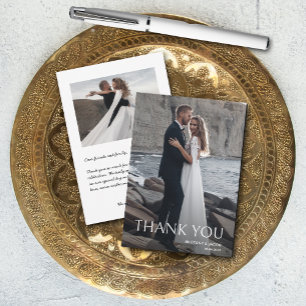Cartão De Agradecimento Casamento Fotográfico Simples