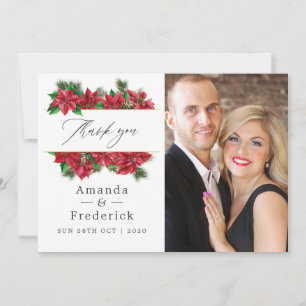 Cartão De Agradecimento Casamento Geométrico Floral Aquarela Natal