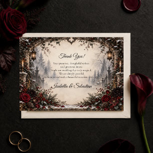Cartão De Agradecimento Casamento Gótico de Inverno Mal-humorado