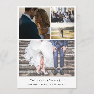 Cartão De Agradecimento Casamento grato da foto do casal do Forever