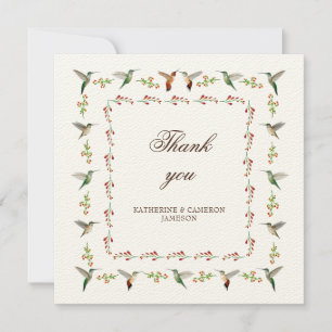 Cartão De Agradecimento Casamento Hummingbird