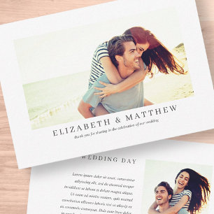 Cartão De Agradecimento Casamento Imagem Personalizada Moderna Elegante