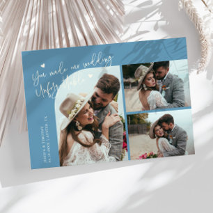 Cartão De Agradecimento Casamento Inesquecível Denim Azul Multi Foto