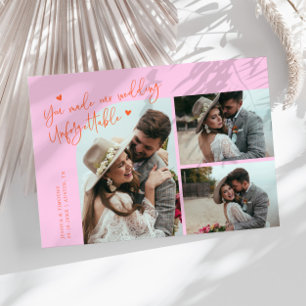 Cartão De Agradecimento Casamento Inesquecível Laranja Rosa Multi Foto