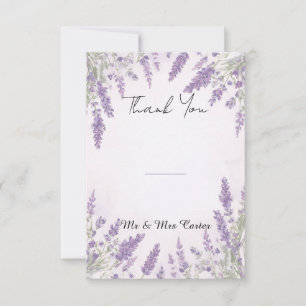 Cartão de Agradecimento Casamento Lavanda Wisteria