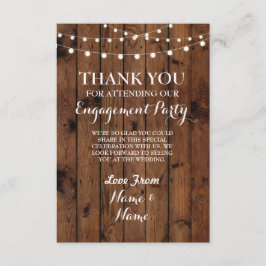 Cartão de Agradecimento Casamento Madeira Luzes