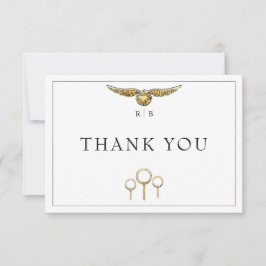 Cartão De Agradecimento Casamento Mágico de Aquarela do Harry Potter