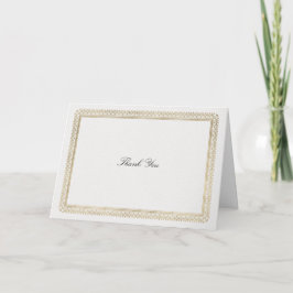 Cartão De Agradecimento Casamento Marfim Moderno Clássico Formal Dourado L