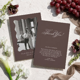 Cartão De Agradecimento Casamento Marrom Foto Moderna