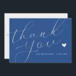 Cartão De Agradecimento casamento marseille bleu<br><div class="desc">Um cartões de agradecimentos de casamento moderno com um maravilhoso roteiro branco em "marselha". Adicione um obrigado pessoal que você envia aos seus convidados.</div>