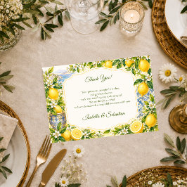 Cartão De Agradecimento Casamento Mediterrâneo Romântico