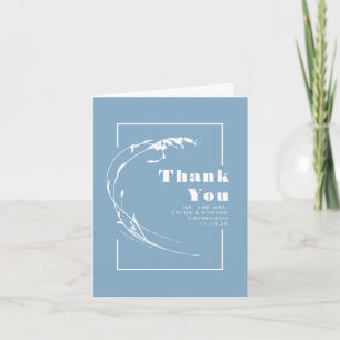 Cartão De Agradecimento Casamento Minimalista Dusty Blue Obrigado