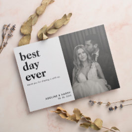 Cartão De Agradecimento Casamento Minimalista e Chic Foto do Coração do Me