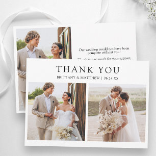 Cartão De Agradecimento Casamento Minimalista Moderno 3 Fotos