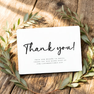 Cartão De Agradecimento Casamento Minimalista Moderno Elegante Simples