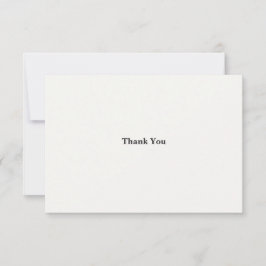 Cartão De Agradecimento Casamento Minimalista Moderno Preto e Branco