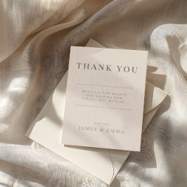 Cartão De Agradecimento Casamento Minimalista Obrigado Soft Latte