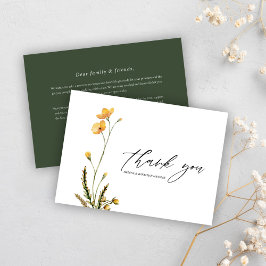 Cartão De Agradecimento Casamento Minimalista Russo Moderno de Wildflower