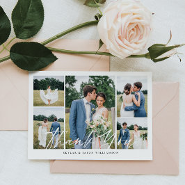 Cartão De Agradecimento Casamento mínimo de 5 fotos de Colagem de Escovas 
