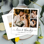 Cartão De Agradecimento Casamento Mínimo de Obrigados e Amor Collage<br><div class="desc">Elegante Simle Minimalist "Love and obrigados" Script 3 Photo Collage Cartões de agradecimentos personalizado de Casamento. modelo de cartões de agradecimentos de casamento com três (3) fotos na frente (grade de fotos) e uma foto no verso. Com o texto "Amor e obrigados" em uma letra maiúscula de rabo-de-coleira tipográfica, escrita...</div>