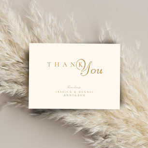 Cartão De Agradecimento Casamento Mínimo e Moderno da Tipografia do Cobre