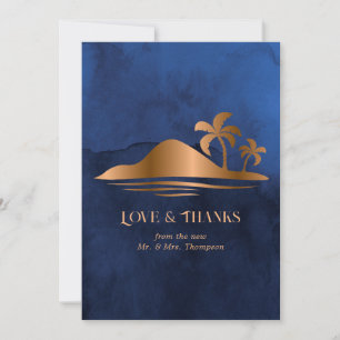 Cartão De Agradecimento Casamento Místico Tropical Rústico na Ilha