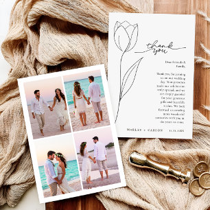 Cartão De Agradecimento Casamento Moderno Boho Chic Colagem de Fotos