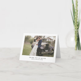 Cartão De Agradecimento Casamento Moderno de Foto Simples Minimalista