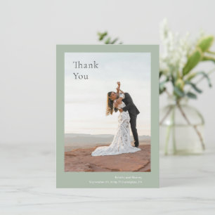Cartão De Agradecimento Casamento Moderno de Kristin Sage Green
