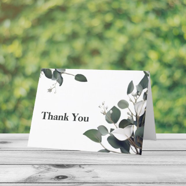 Cartão De Agradecimento Casamento Moderno Eucalyptus Obrigado (Modern Eucalyptus Wedding Thank You Card)