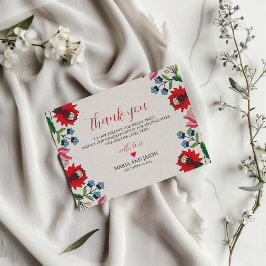 Cartão De Agradecimento Casamento Moderno Floral Botânico Colorido Mexican
